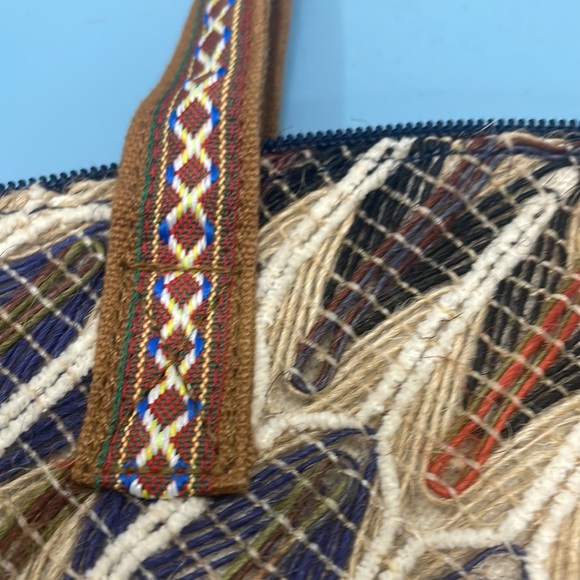 Boho Embroidered and Lace Canvas Bag Beach Bag Tote Crossbody World Market - Picture 6 of 16